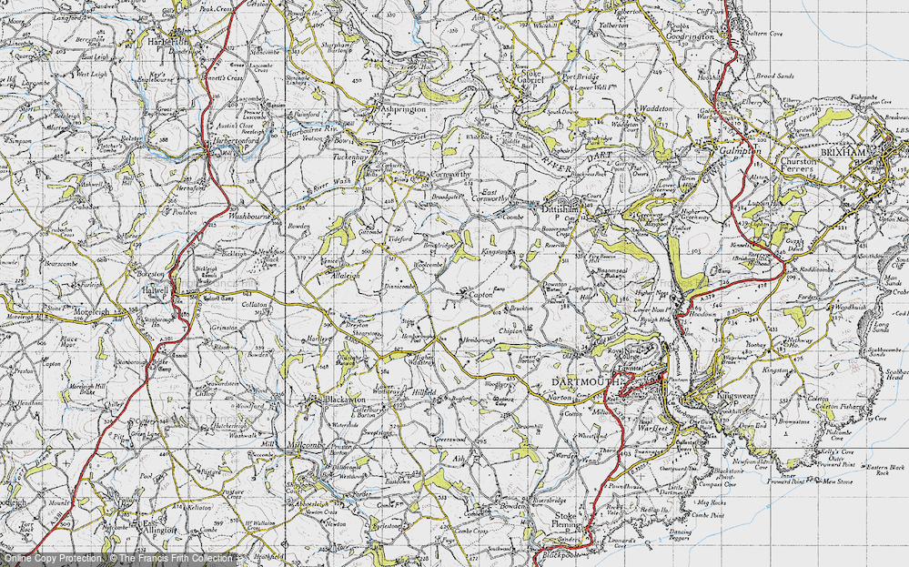Old Map of Capton, 1946 in 1946