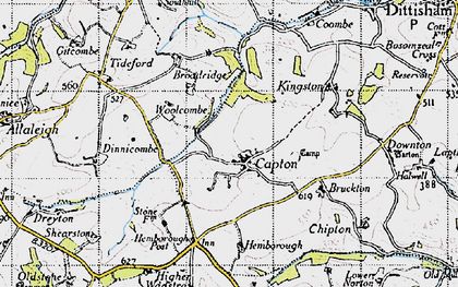 Old map of Capton in 1946