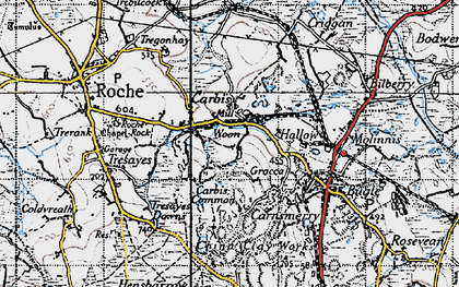 Old map of Carbis in 1946