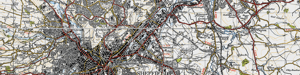 Old map of Carbrook in 1947