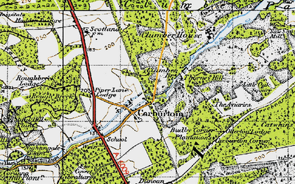 Old map of Carburton in 1947