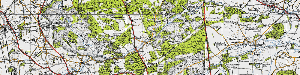 Old map of Carburton in 1947