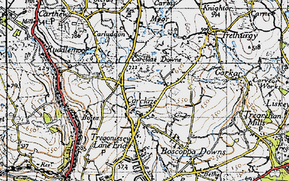 Old map of Carclaze in 1946