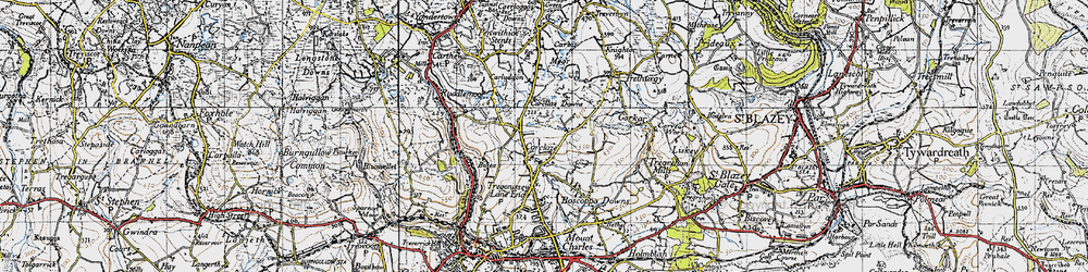 Old map of Carclaze in 1946
