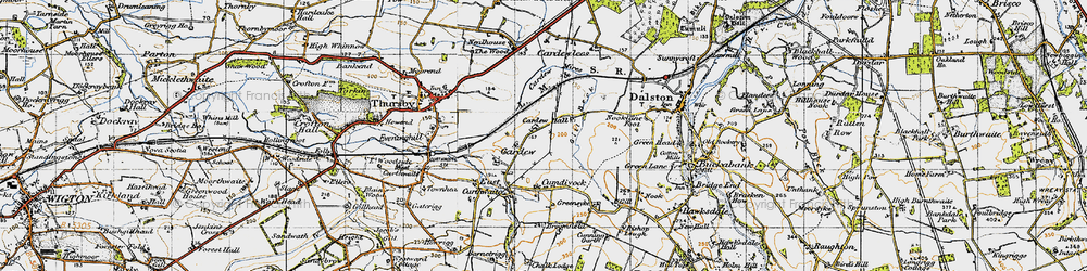 Old map of Cardew in 1947