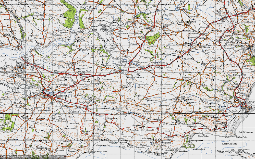 Old Map of Carew Cheriton, 1946 in 1946