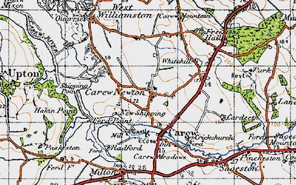 Old map of Carew Newton in 1946