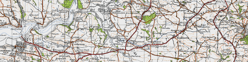 Old map of Carew Newton in 1946