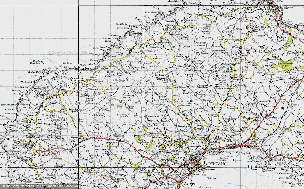 Old Map of Carfury, 1946 in 1946