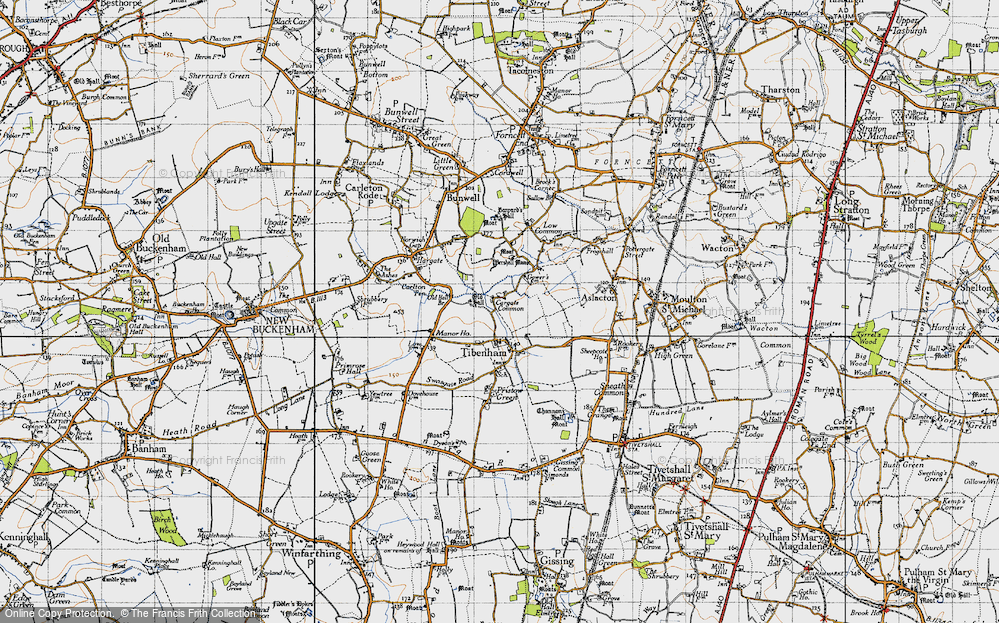 Old Map of Cargate Common, 1946 in 1946