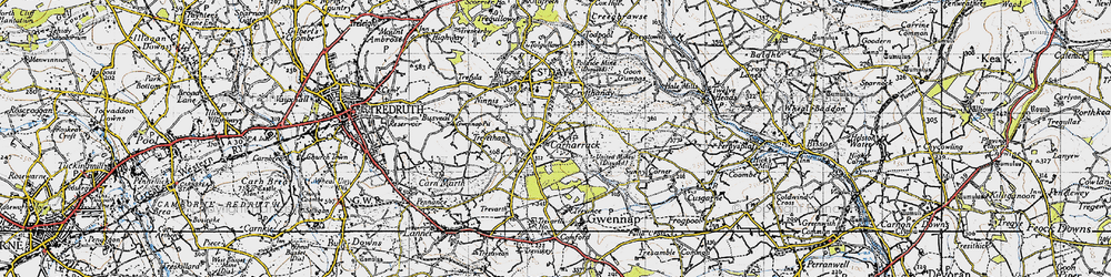 Old map of Carharrack in 1946