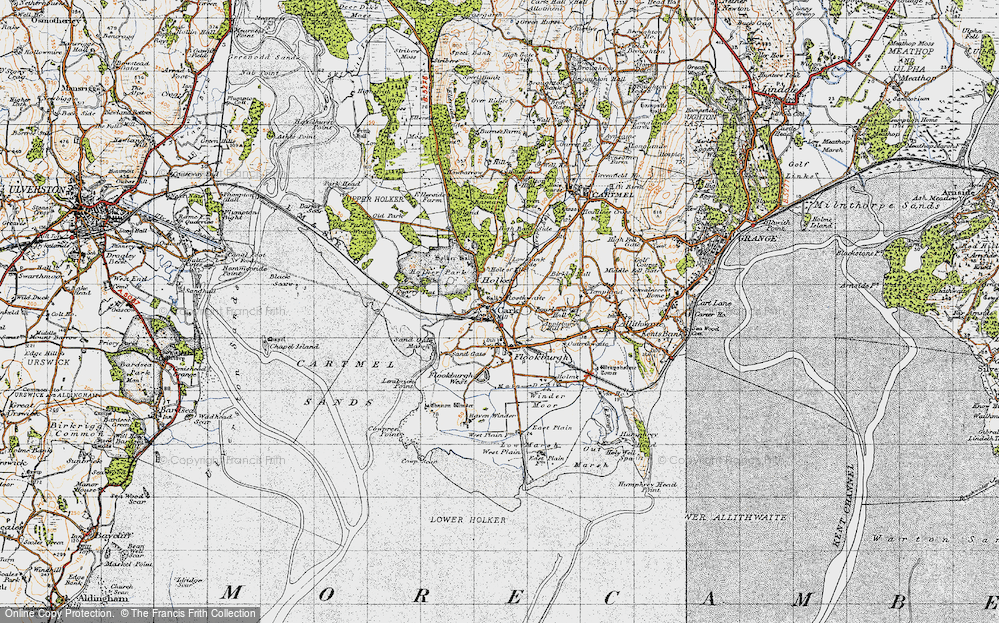 Old Map of Cark, 1947 in 1947