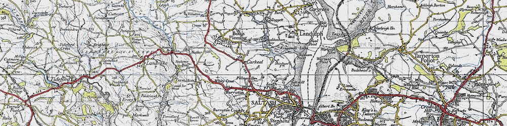 Old map of Carkeel in 1946
