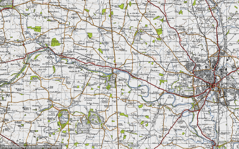 Old Map of Carlbury, 1947 in 1947