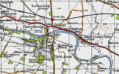 Old map of Carlbury in 1947