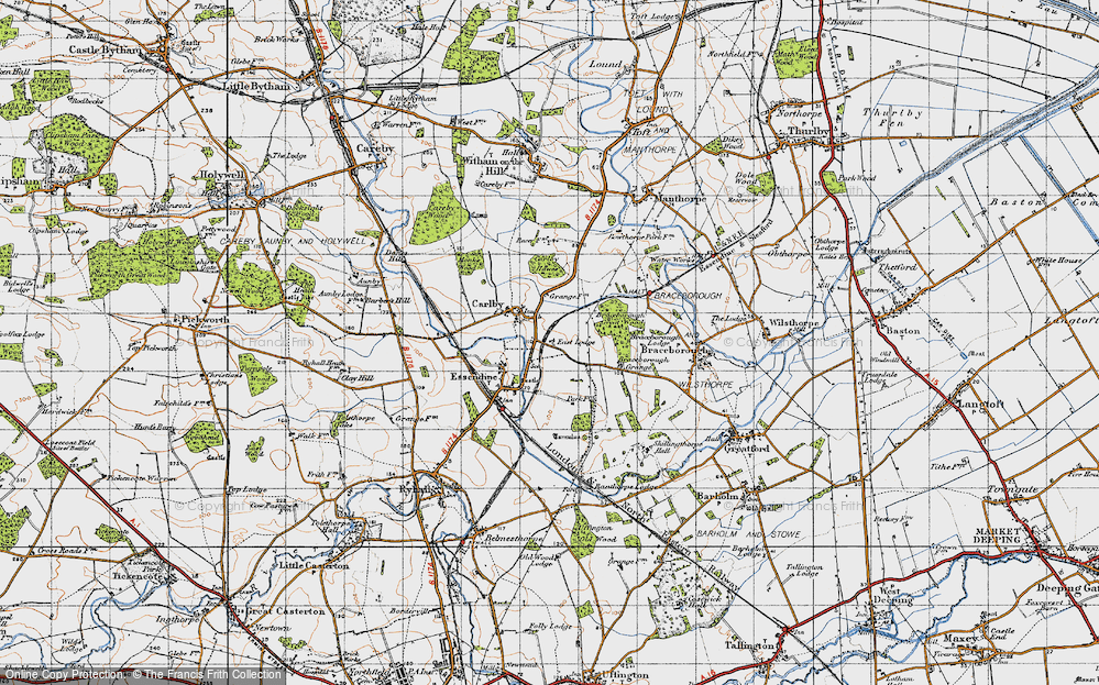 Old Map of Carlby, 1946 in 1946