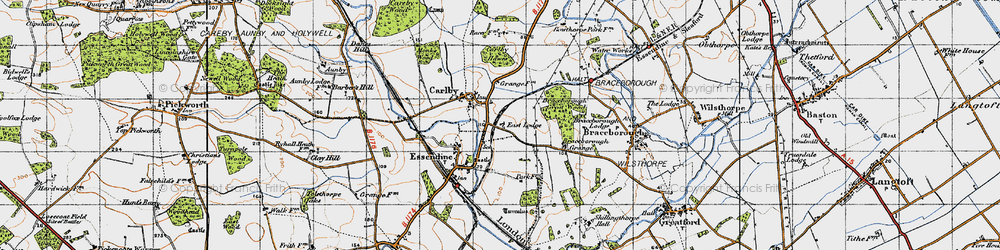 Old map of Carlby in 1946