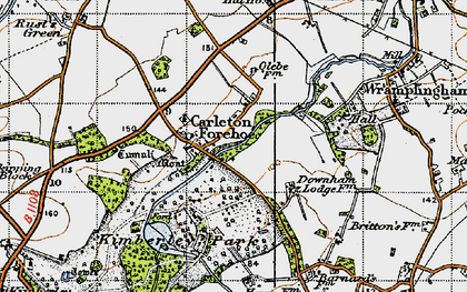 Old map of Carleton Forehoe in 1946