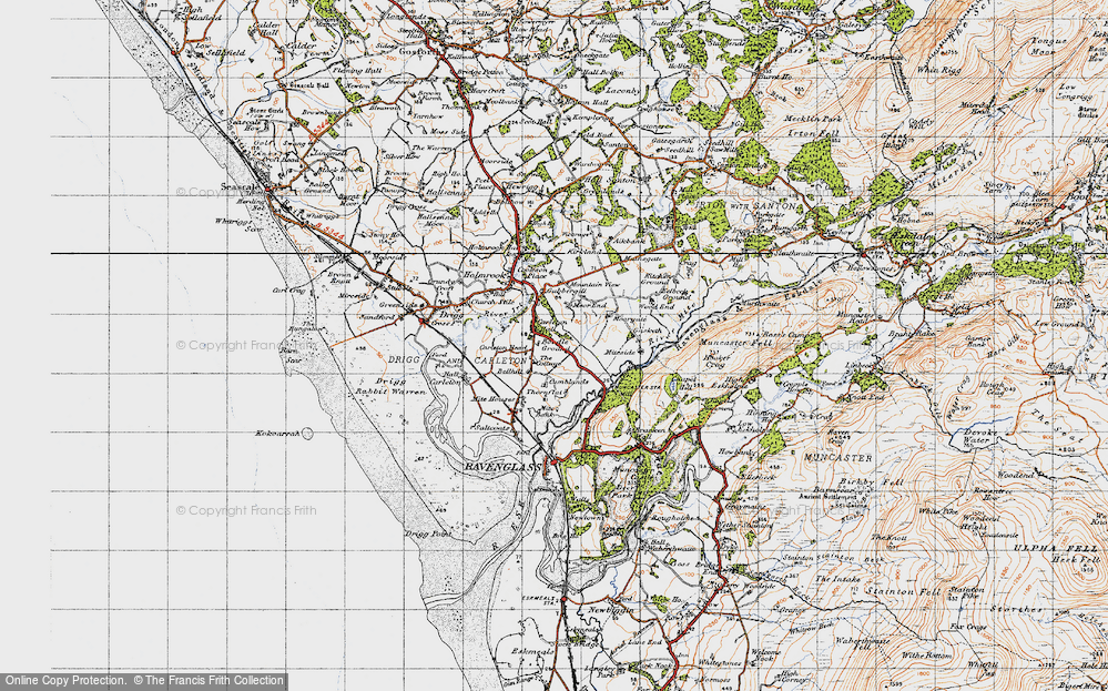 Old Map of Historic Map covering Amethyst Green in 1947
