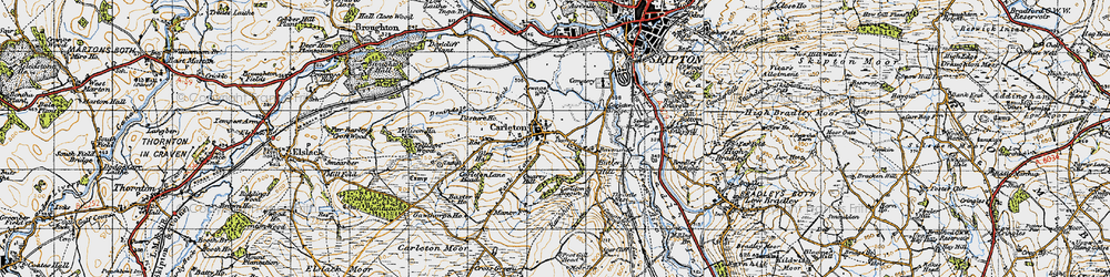 Old map of Carleton-in-Craven in 1947