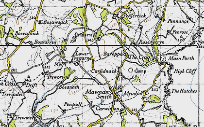 Old map of Trecombe in 1946