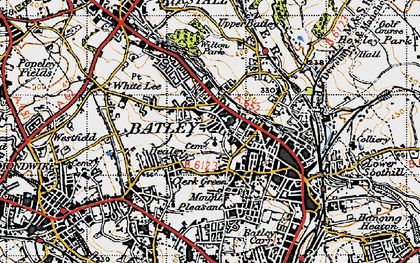 Old map of Carlinghow in 1947