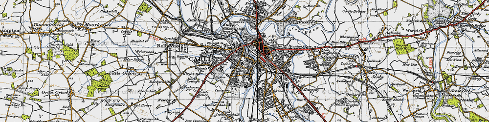 Old map of Carlisle in 1947