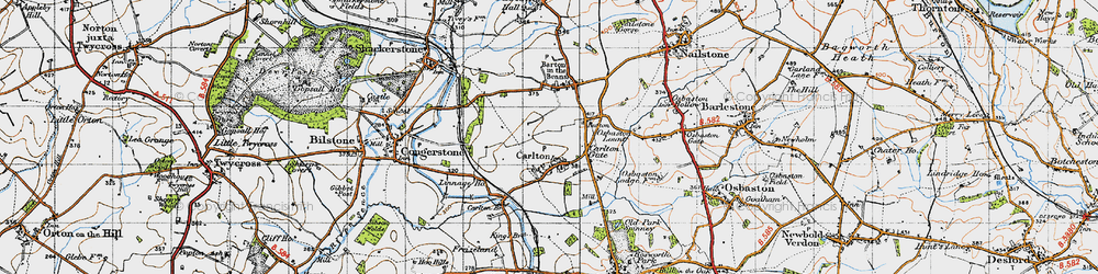Old map of Battlefield Line, The in 1946