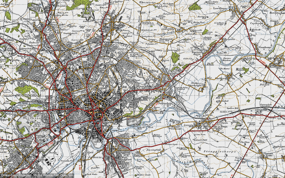 Old Map of Carlton, 1946 in 1946