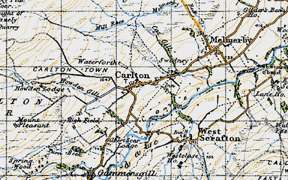 Old map of Carlton in 1947