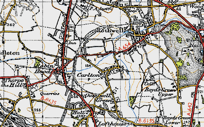 Old map of Carlton in 1947