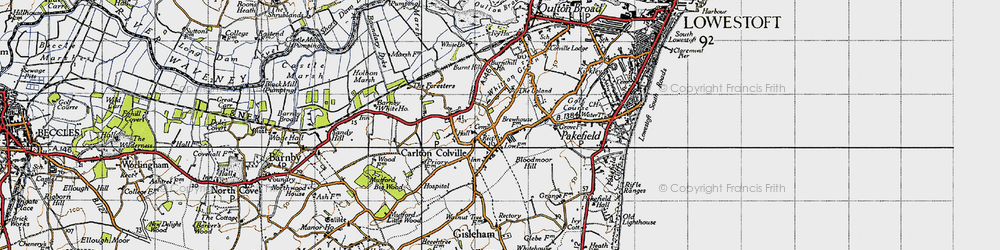 Old map of Boundary Dyke in 1946