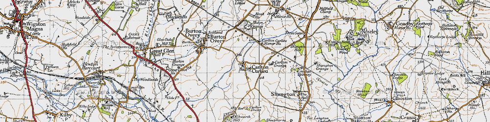 Old map of Carlton Curlieu in 1946