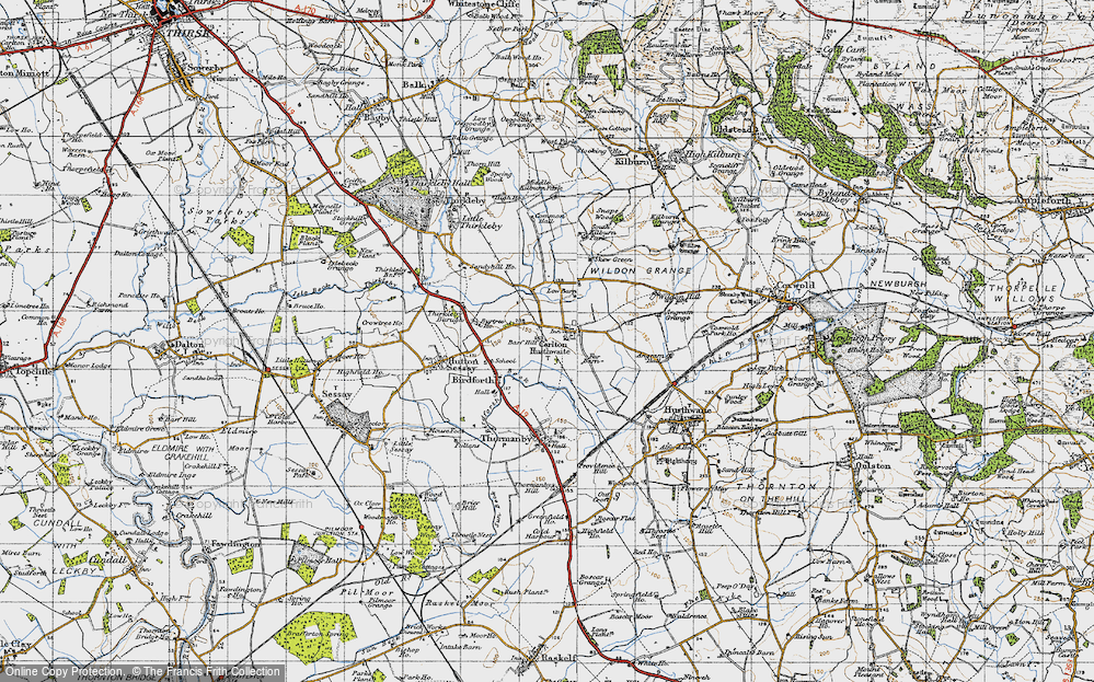 Old Map of Carlton Husthwaite, 1947 in 1947