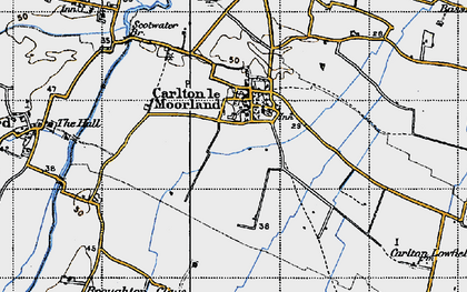 Old map of Carlton-le-Moorland in 1947