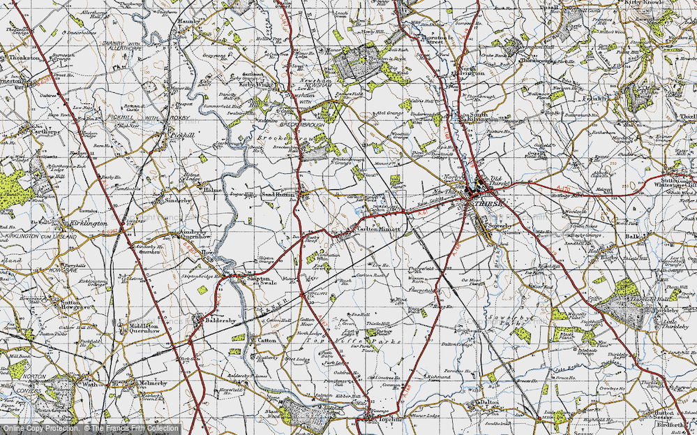 Old Map of Carlton Miniott, 1947 in 1947