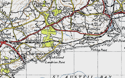 Old map of Carlyon Bay in 1946