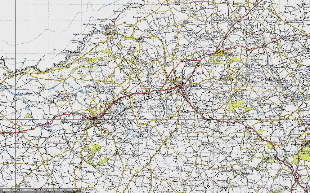 Old Map of Carn Brea Village, 1946 in 1946