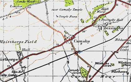 Old map of Carnaby in 1947