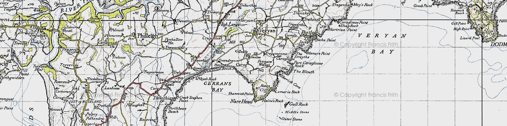 Old map of Lemoria Rock in 1946