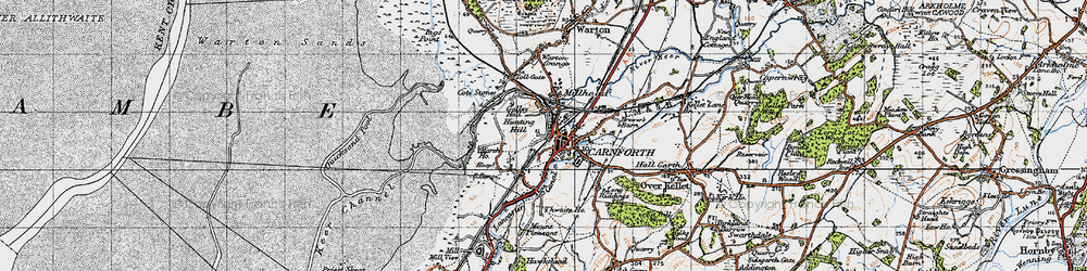 Old map of Carnforth in 1947