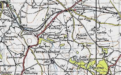 Old map of Carnkief in 1946