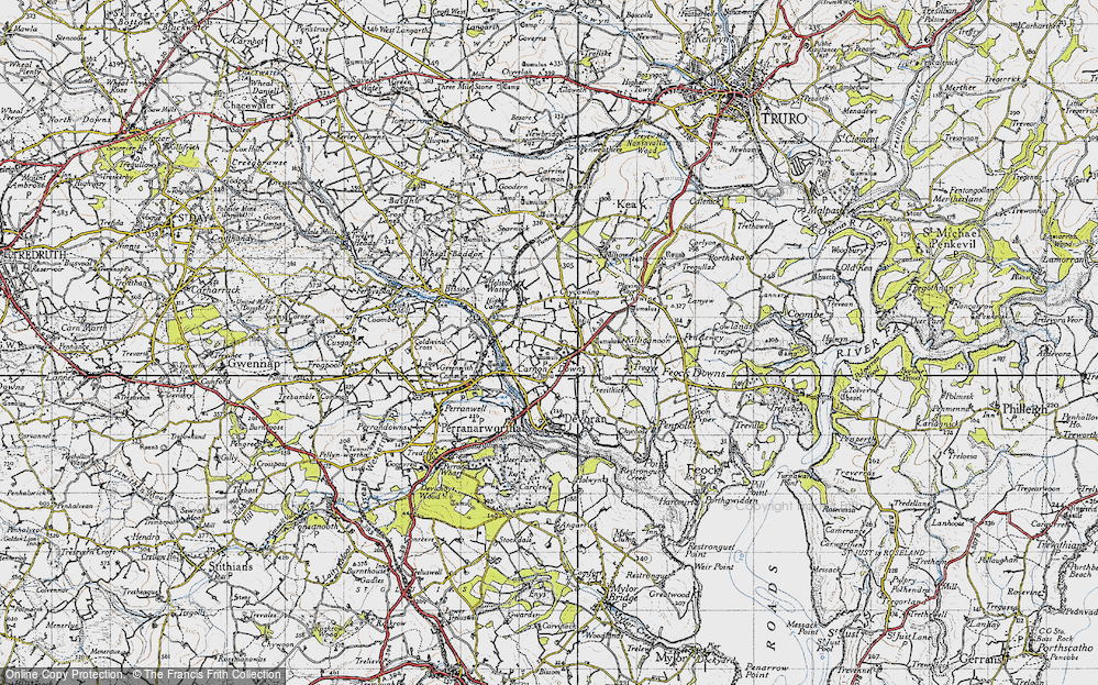Old Map of Carnon Downs, 1946 in 1946