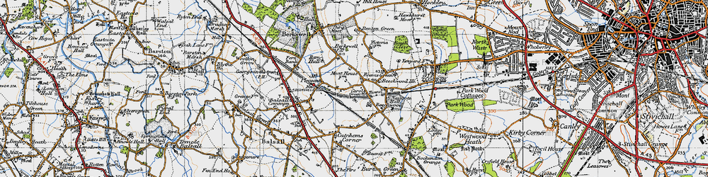 Old map of Berkswell Sta in 1947