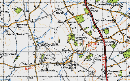 Old map of Carpenter's Hill in 1947