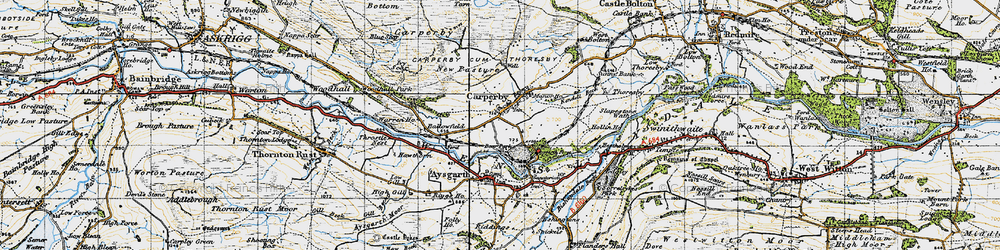 Old map of Carperby in 1947