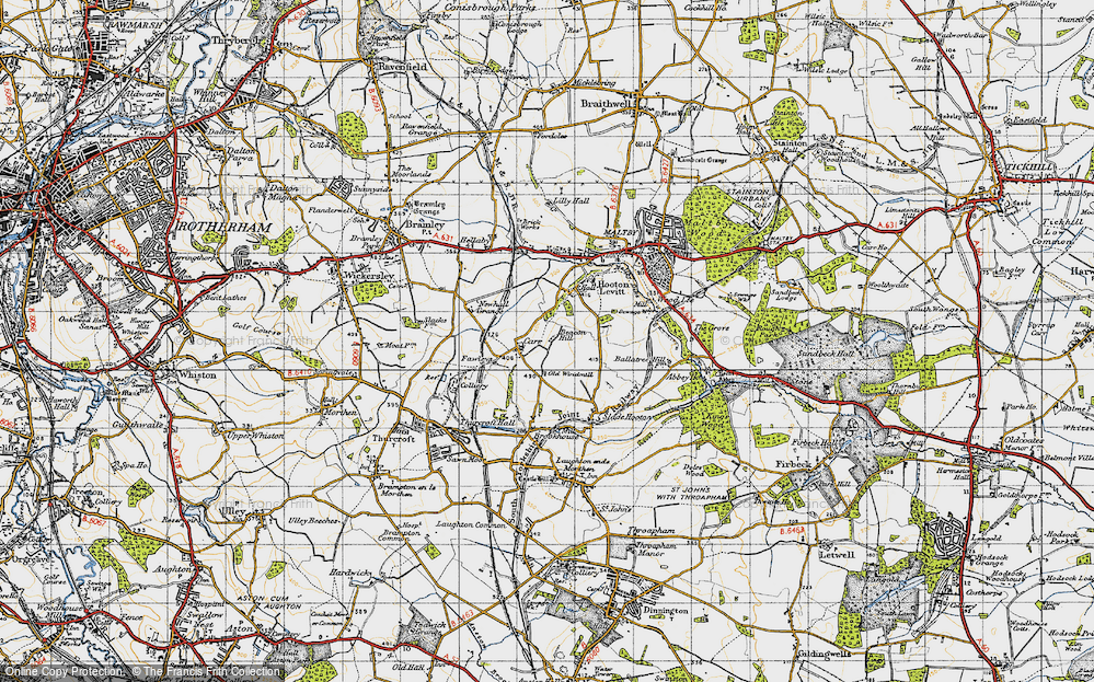 Old Map of Carr, 1947 in 1947