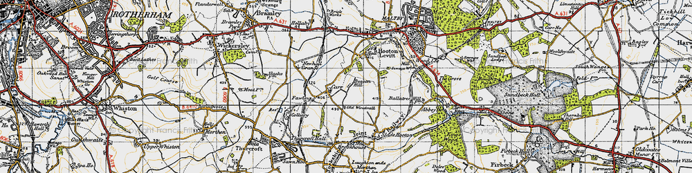 Old map of Carr in 1947