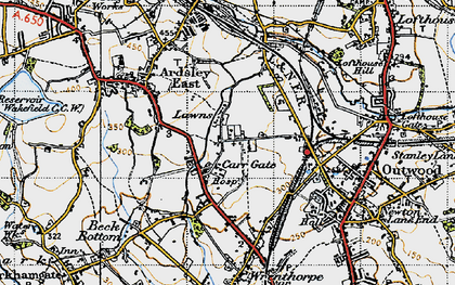 Old map of Carr Gate in 1947