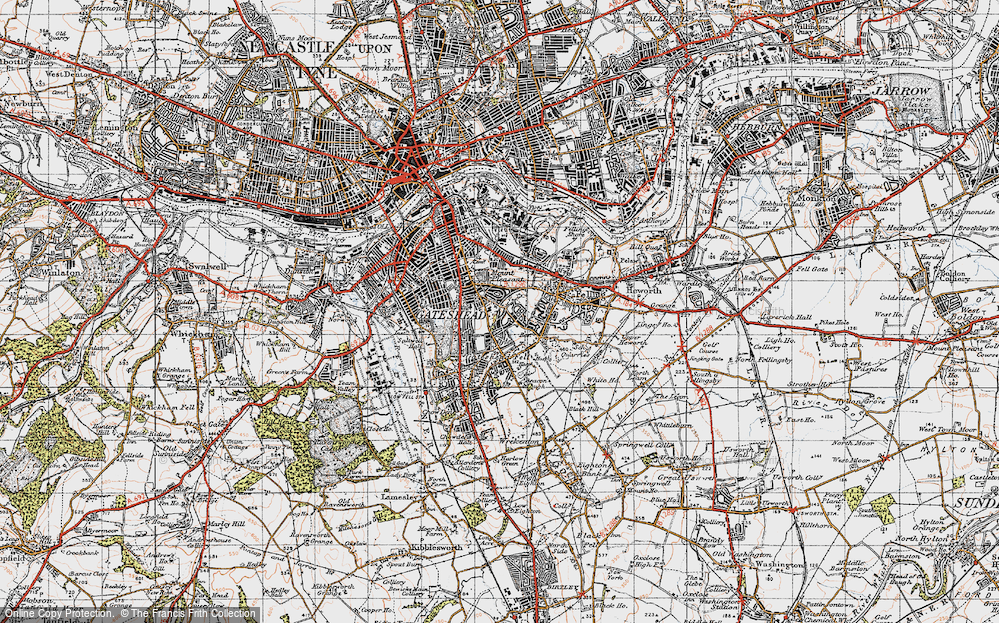 Old Map of Carr Hill, 1947 in 1947